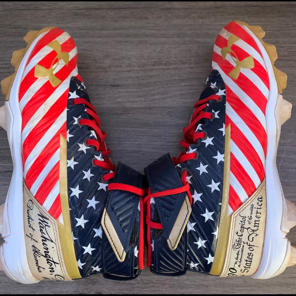RED WHITE BLUE LIMITED EDITION UNDER ARMOUR CLEATS